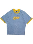 Niebiesko żółta koszulka Puma Logo Nadruk Haft Nike Adidas vintage 90s