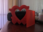 Czerwona ramka na zdjęcie SERCE Druk 3D 10x10 cm