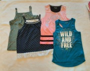 Zestaw 4 koszulek letnich na ramiączkach r.128/134