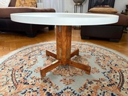 Stolik kawa kwiaty barek okrągły drewno