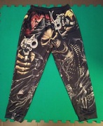 Męskie spodnie sportowe z grafiką w czaszki z dwoma koltami, rozm. M
