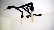 Lampa sufitowa loft z rur hydraulicznych