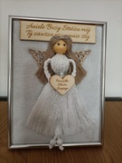 Aniołek, Ramka, Upominek Pamiątka Chrztu Świętego 