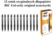 12 sztuk czarnych długopisów żelowych BIC Gel-ocity Original