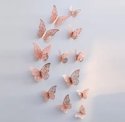 Motyle 12 sztuk moda 3D Hollow Butterfly kreatywna ściana naklejki