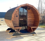 Sauna ogrodowa. Beczka. Okazja. Z piecem 