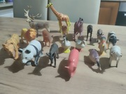 Zestaw figurek zwierząt gospodarskich oraz egzotycznych 