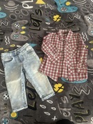 Zestaw chłopięcy koszula i spodnie 86, stan bardzo dobry