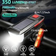 Lampki Rowerowe Światło LED Reflektor Tylne Światło Solar Klakson