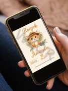 E- Zaproszenie online na Roczek dla chłopca PERSONALIZOWANE  KOT SAFARI