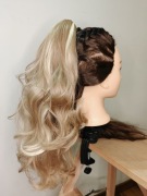 Kucyk na Klamrze 50cm Ombre Wavy | Popielaty & Platynowy Blond NOWY