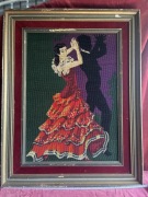 Obraz Flamenco ręcznie haftowany Vintage