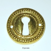 Szyld meblowy pod klucz, mosiądz