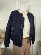 Granatowa kurtka pikowana damska 38 M zapinana Savida wiosenna bomberka