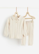 Nowy bawełniany komplet dziecięcy bluzka z kołnierzykiem i leginsy 98 H&M