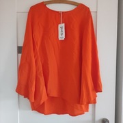 Mihos włoska luźna bluzka oversize szerokie rękawy nietoperz pomaranczowa