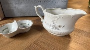 Porcelana Włocławek – sosjerka + przyprawnik (dwojak), vintage