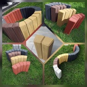 Palisady trapezowe betonowe brąz czerwień grafit żółty 30cm