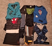 Paka dla chłopca 122-128 cm 15 szt mix głownie ciepłe. Na cały rok