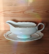 Sosjerka biała że złoceniami Sorau vintage