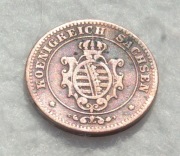 Saksonia Niemcy Król Jan Wettyn 2 fenigi pfennig 1869 B KM# 1217