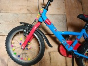 Rower dziecięcy B'TWIN 16" 3-6 lat Kijek Kółka boczne niebieski do nauki