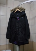 kurtka damska L Áhkká Outdoor czarna długa parka zimowa kaptur z odpinanym 