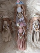 Świąteczny aniołek, makramowy, 6 x 16 cm