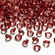 Diamentowe konfetti bordowe czerwone 100 szt. 12 mm