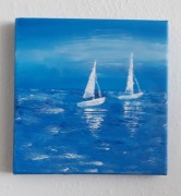 obraz, żaglówki na  morzu , pejzaż morski