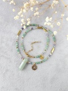 Awenturyn zielony, fluoryt, hematyt - stal - UNIKAT 