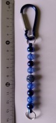 Brelok niebieskie koraliki