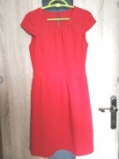 Czerwona elegancka sukienka do kolan rozmiar S