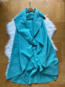 Ponczo damskie miętowe one size narzutka idealne na jesień / wiosnę