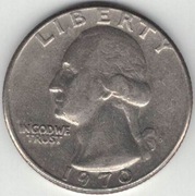 USA quarter dollar 25 centów 1970 D nr 1