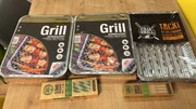 Grill jednorazowy 25.5x31.5cm Dancoal 2x + tacki, widelce i słomki 