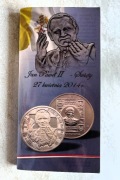 Moneta Jan Paweł II Święty 2014 platerowana 24K Mennica Jurajska