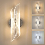 KINKIET ŚCIENNY LAMPA LED ŚCIENNA CHROM WEWNETRZNY NOWOCZESNY 16W