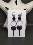 Kolczyki kółka i perełki z gliny polimerowej 