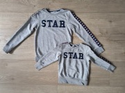 H&M * bluza szara Star * bracia * 134/140