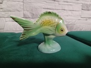 Ryba figurka porcelana Hollohaza zielona