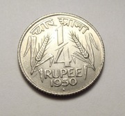 Indie 1/4 rupii 1950 BOMBAJ PIĘKNA!