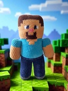 Minecraft STEVE maskotka wykonana na szydełku, 40 cm! 