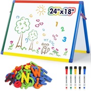 Tablica magnetyczna dwustronna dla dzieci do nauki 60 x 45 cm