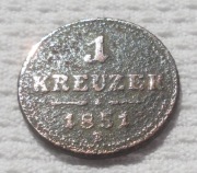 Austria Franciszek Józef I Habsburg 1 krajcar 1851 B Kremnica KM# 2185