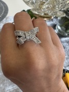 Pierścionek kokardka srebrny Premium 17 i 19 