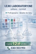 Lejki małe ,szklane termisil laboratoryjne 