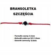 Bransoletka Szczęścia TURMALIN i SREBRO czerwona