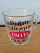 KUBEK szklany z napisem Mam najlepszego faceta pod słońcem