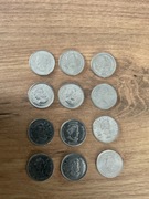 Monety Kanadyjskie 12 szt 25 centów lata współczesne.